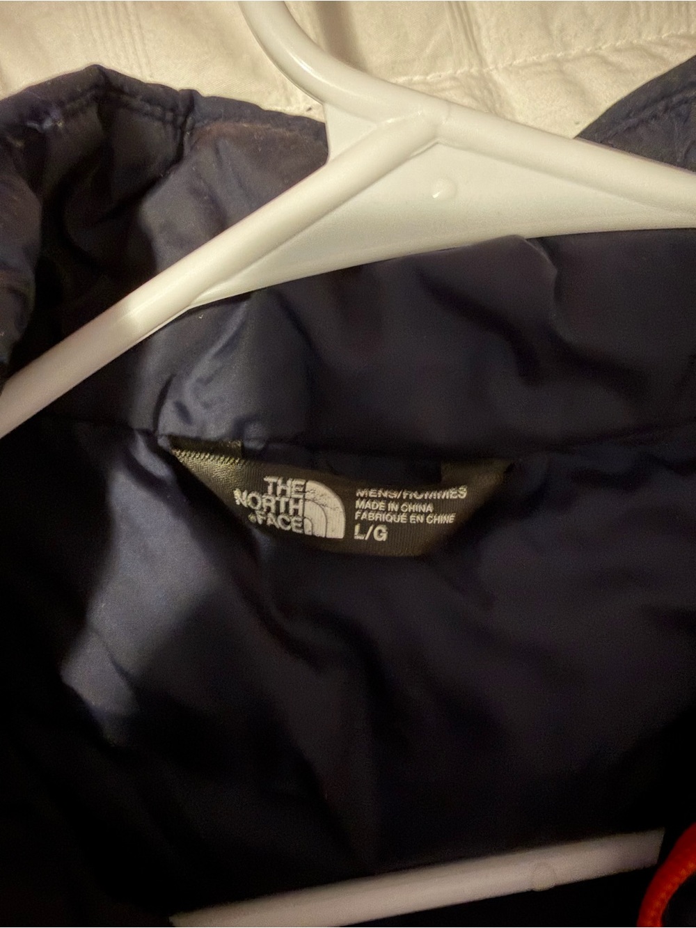 The North Face Blue Puffer Jacket with Orange Trim - Picture 3 of 6